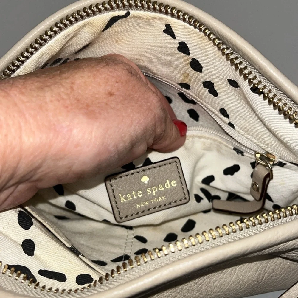 Kate ♠️ Spade bone colored leather crossbody bag
